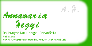 annamaria hegyi business card