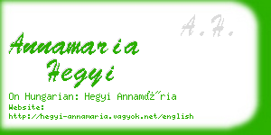annamaria hegyi business card